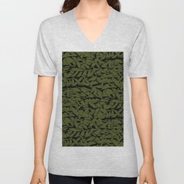 Army Green & Black Graffiti Street-Art Alphabet V Neck T Shirt