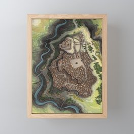 Holdmas City Map: Color Framed Mini Art Print