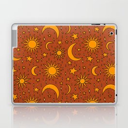 Vintage Sun and Star Print in Rust Laptop Skin