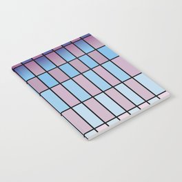 Blue and Pink Grid Fade Notebook