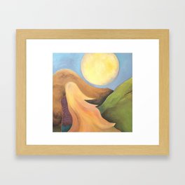 A Girl and Her Moon Framed Art Print