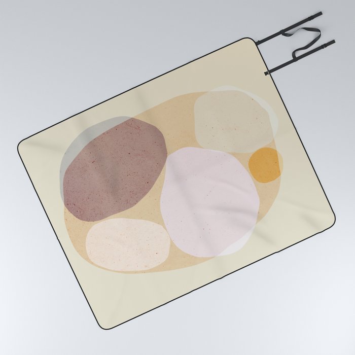 Abstraction_NEW_SUN_STONE_STEAM_RIVER_PEBBLES_POP_ART_0301A Picnic Blanket