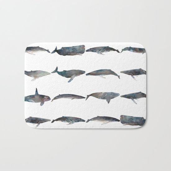 Whales Pattern Bath Mat