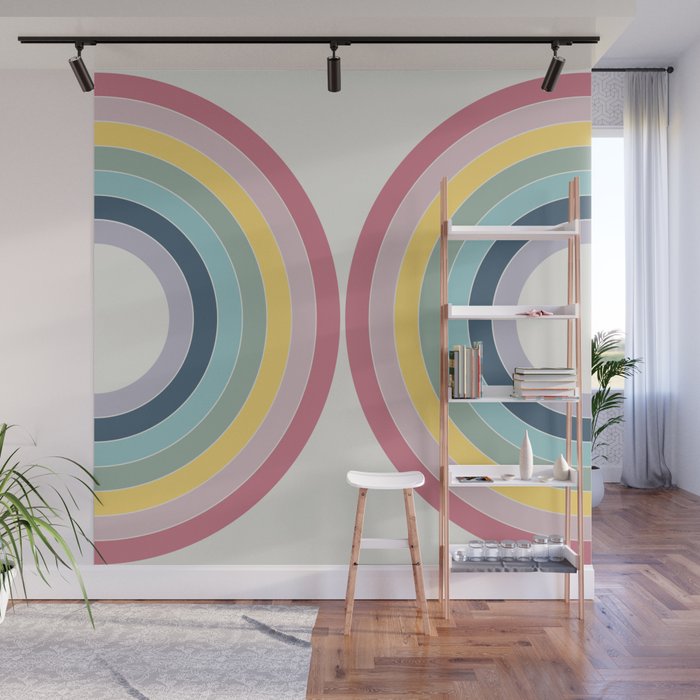 Double semicircles in retro style 2 Wall Mural