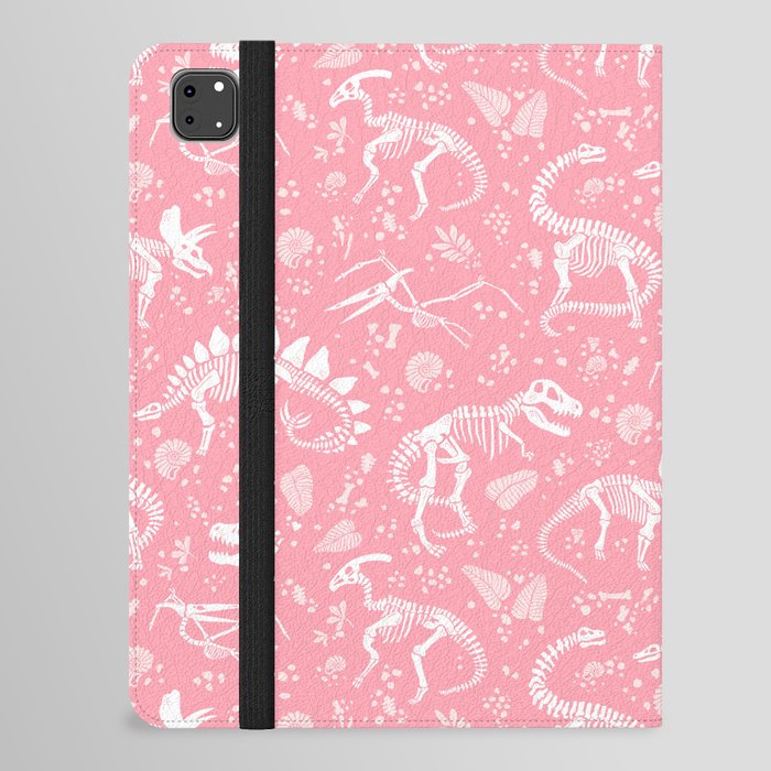 Excavated Dinosaur Fossils in Candy Pink iPad Folio Case