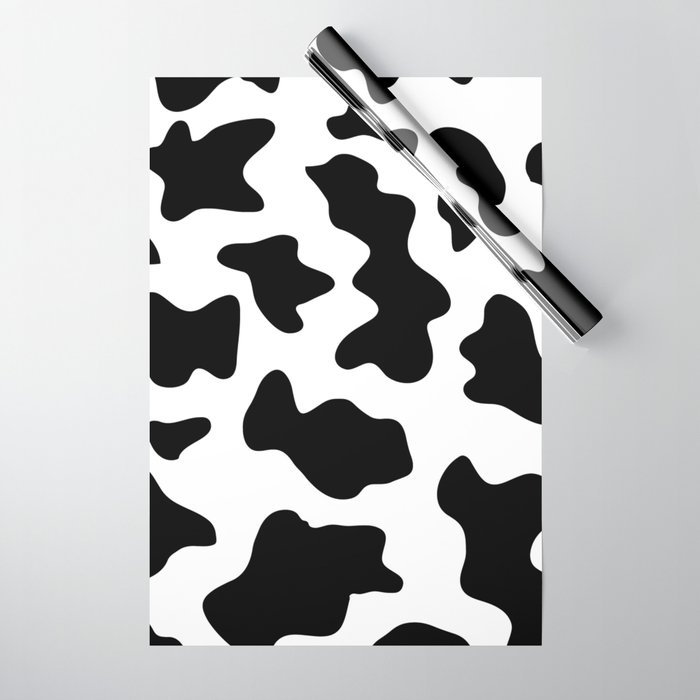 black and white ranch farm animal cowhide western country cow print  Wrapping Paper by chicelegantboutique