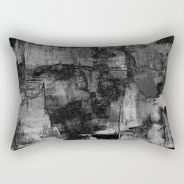 Crackled Gray - Black, white and gray, grey textured abstract Rectangular Pillow