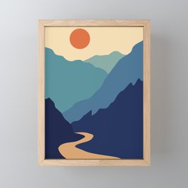 Mountains & River II Framed Mini Art Print