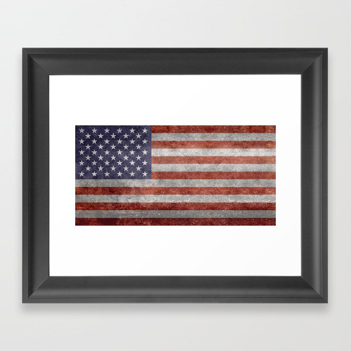 Flag of the United States of America - Vintage Retro Distressed Textured version Framed Art Print