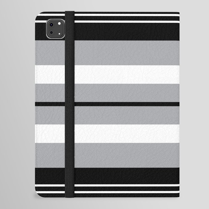 Classic black , gray and white stripes pattern iPad Folio Case