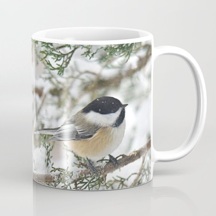 Christmas Snowstorm Chickadee Coffee Mug