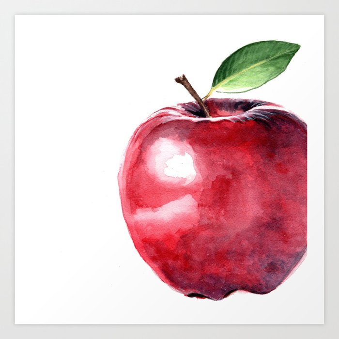 Fall Harvest Apple Watercolor Painting Art Print By Feelingartsy