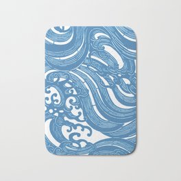 Stencil with Pattern of Waves,19th century Japan (Edited Blue) Bath Mat | Nature Nursery Vibe, Color Graphicdesign, Photography Style In, Trippy Wavy Lines, Watercolor Abstract, Nautical West Coast, Modern Vintage Home, Dragon Popular And, Retro Midcentury Bed, Photo Picture Design 