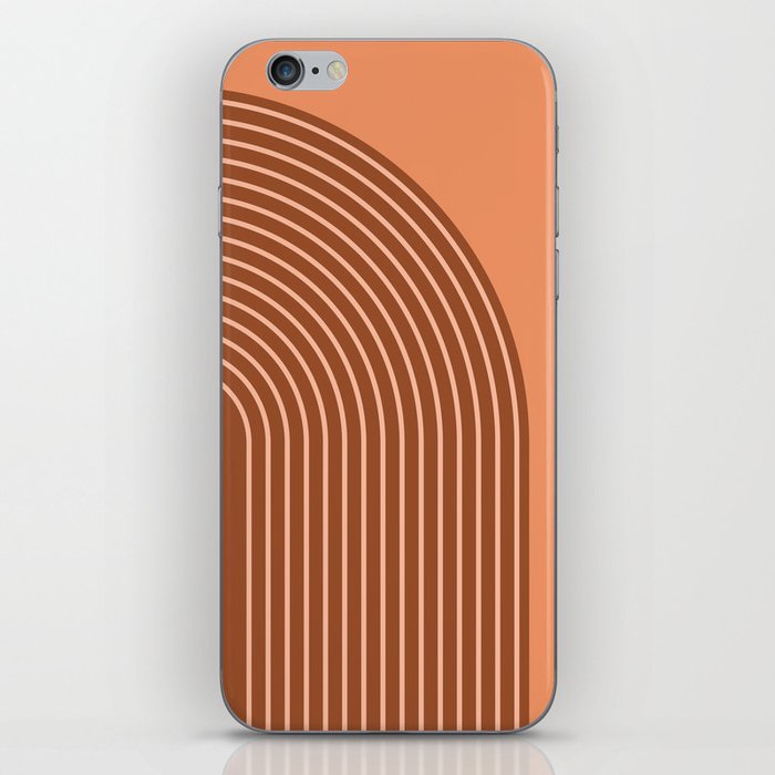 Abstract Geometric Lines 32 in Terracotta Shades (Rainbow) iPhone Skin