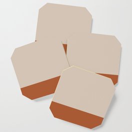 Minimalist Solid Color Block 1 in Putty and Clay Coaster