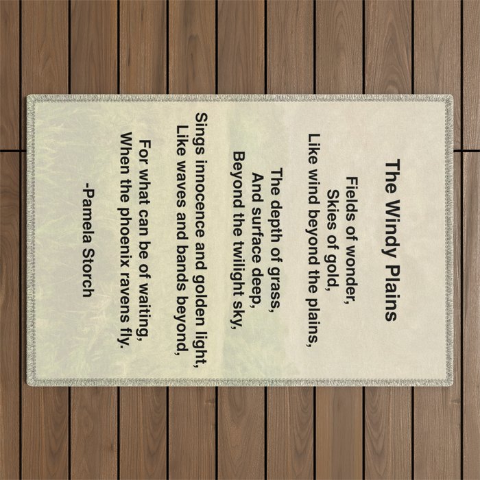 The Windy Plains Poem Outdoor Rug