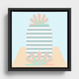 Modern Mezo Pineapple Framed Canvas