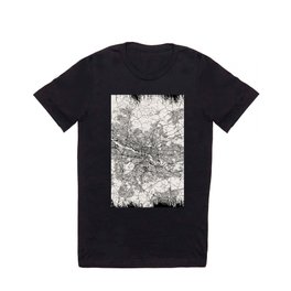 Scotland, Glasgow - Vintage City Map Drawing. Black and White T Shirt