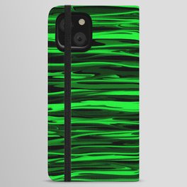 Lime Green and Black Stripes iPhone Wallet Case