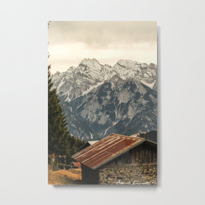 House in the wild of mountains Metal Print