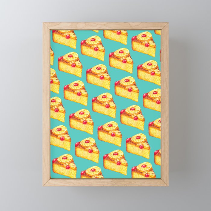 Pineapple Upside-Down Cake Pattern Framed Mini Art Print