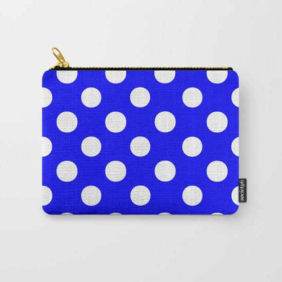 Polka Dots (White/Blue) Carry-All Pouch