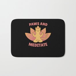 Cat Yoga Cute Cats Paws And Meditate Bath Mat