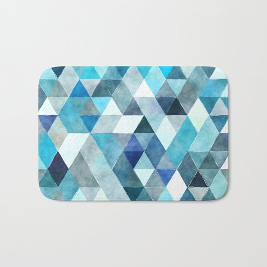 Retro Triangles Pattern 01 Bath Mat