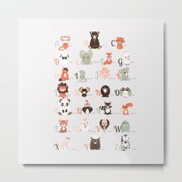 ABC book - animals alphabet Metal Print