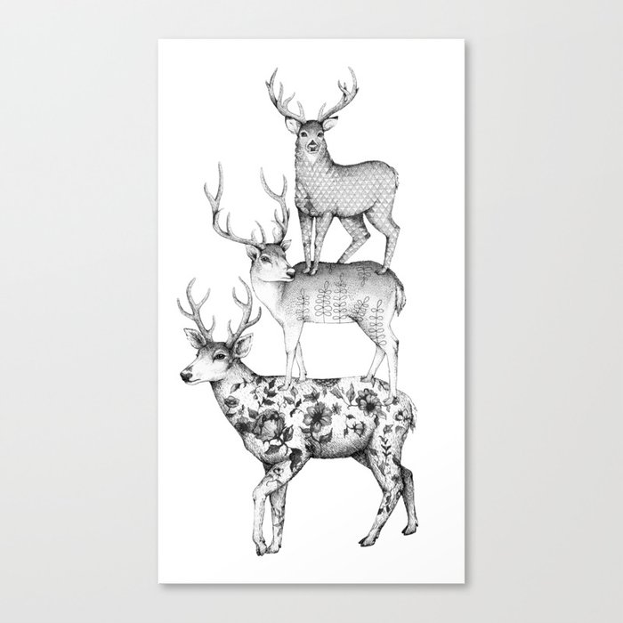 A pile of stags Canvas Print
