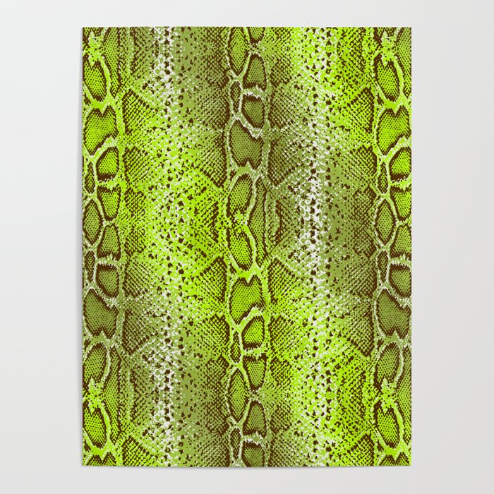 bright lime snake skin in ombre Poster