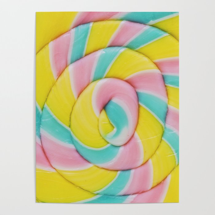 Pastel Rainbow Lollipop Poster