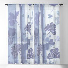 Indigo Clover Sheer Curtain