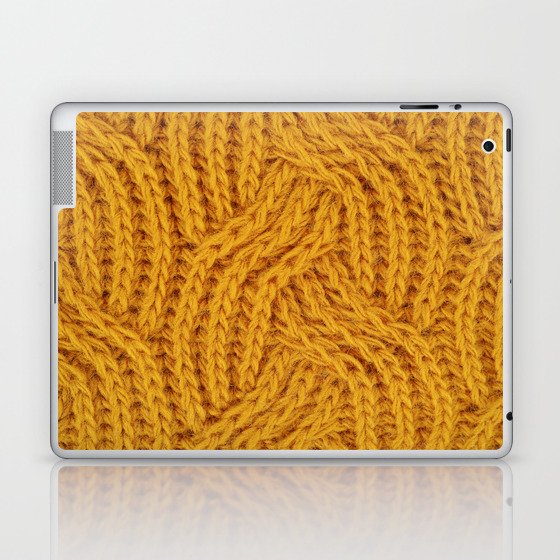 Brown yellow Knitted textile  Laptop & iPad Skin