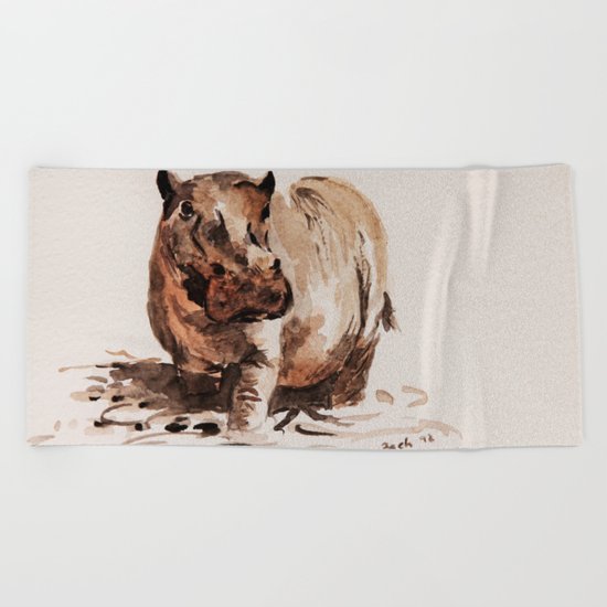 hippo Beach Towel