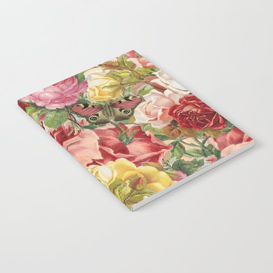 Vintage Retro flower pattern old fashioned Notebook