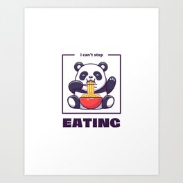 Panda eating Art Print