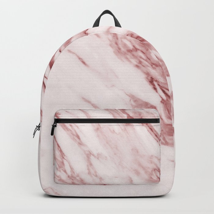 Deep rose pink marble Backpack by marbleco Society6