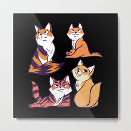 Cheeky Cats Metal Print