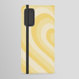 pastel yellow heart pattern Android Wallet Case