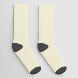 Creamy Off White Ivory Solid Color Pairs PPG Crescent Moon PPG1091-2 - All One Single Hue Colour Socks
