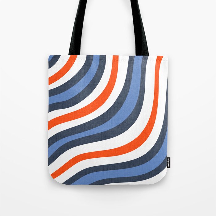 Red, White and Blue Skater Stripe Retro Modern Abstract Independence Day Fourth Of July Street Style Tote Bag