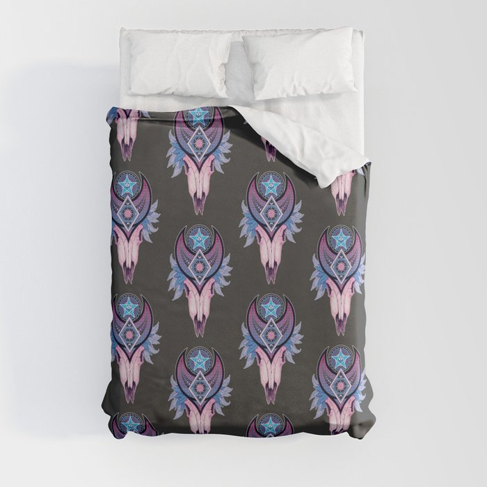 Pastel Occult Ritual Skull Duvet Cover