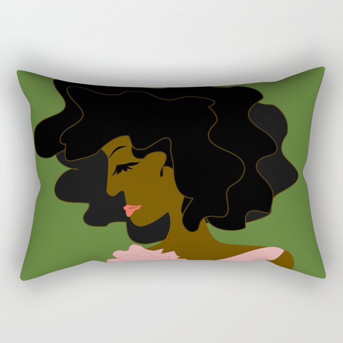 The Lady in Pink Rectangular Pillow