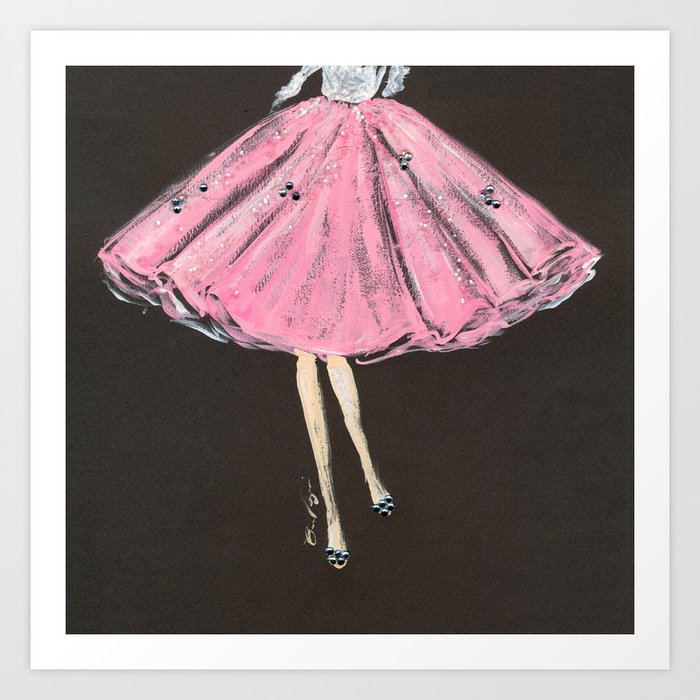 Jolie Pink Fashion Illustration Art Print By Elaine Leon Society6