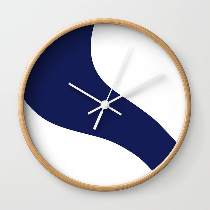 Simple Waves - Blue and White Wall Clock