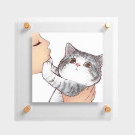 Kiss Cute Cat 3 Floating Acrylic Print