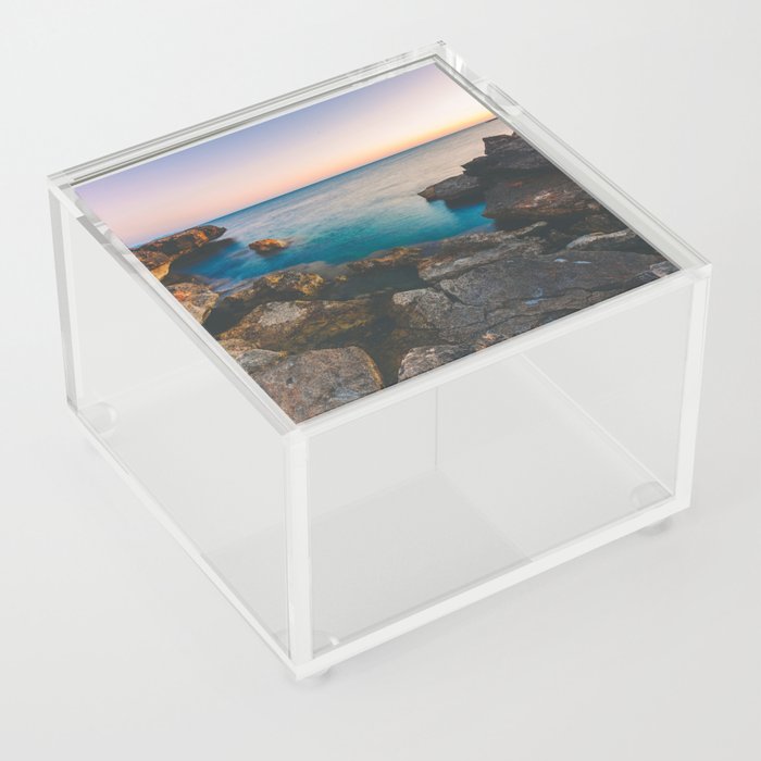 Spain Photography - Beautiful Blue Water By Some Stone Hills Acrylic Box