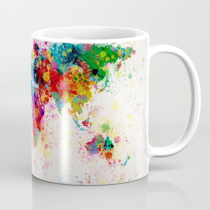 Map of the World Map Paint Splashes Coffee Mug