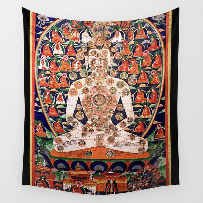Buddhist Body Mandala Chakra  Wall Tapestry